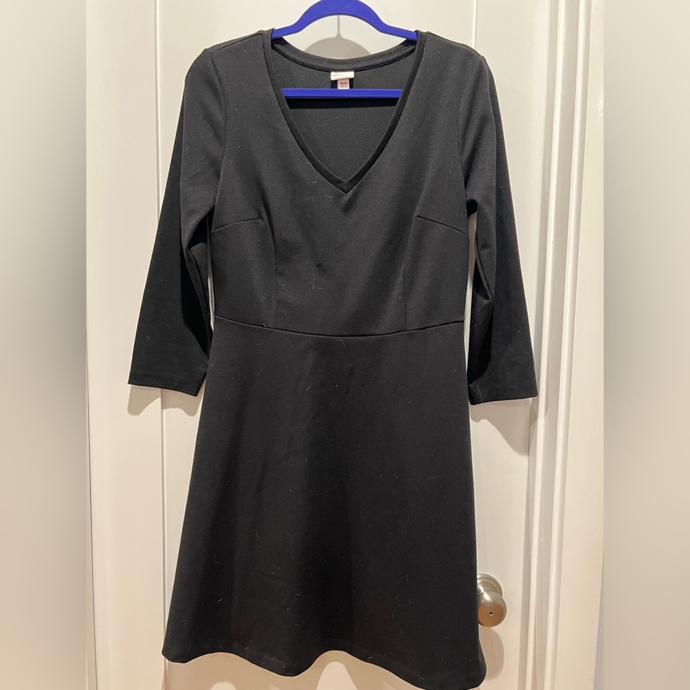 Merona Black Long Sleeve V Neck Dress Size M